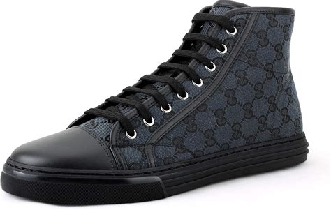 black gucci high top sneakers womens|gucci canvas high top sneakers.